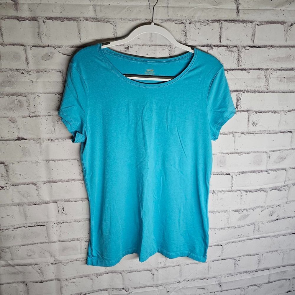 Apt 9 Short Sleeve Turquoise Cotton Shirt